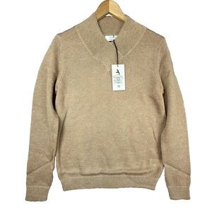 Atoir The Skie Knit Sweater Women 4 Camel Cabincore Earthy Shawl Collar Heritage